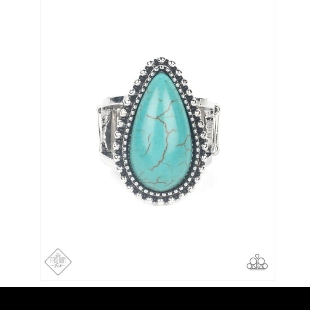 Turquoise Teardrop Ring Urban Elements Blue Ring Western Fashion Jewelry